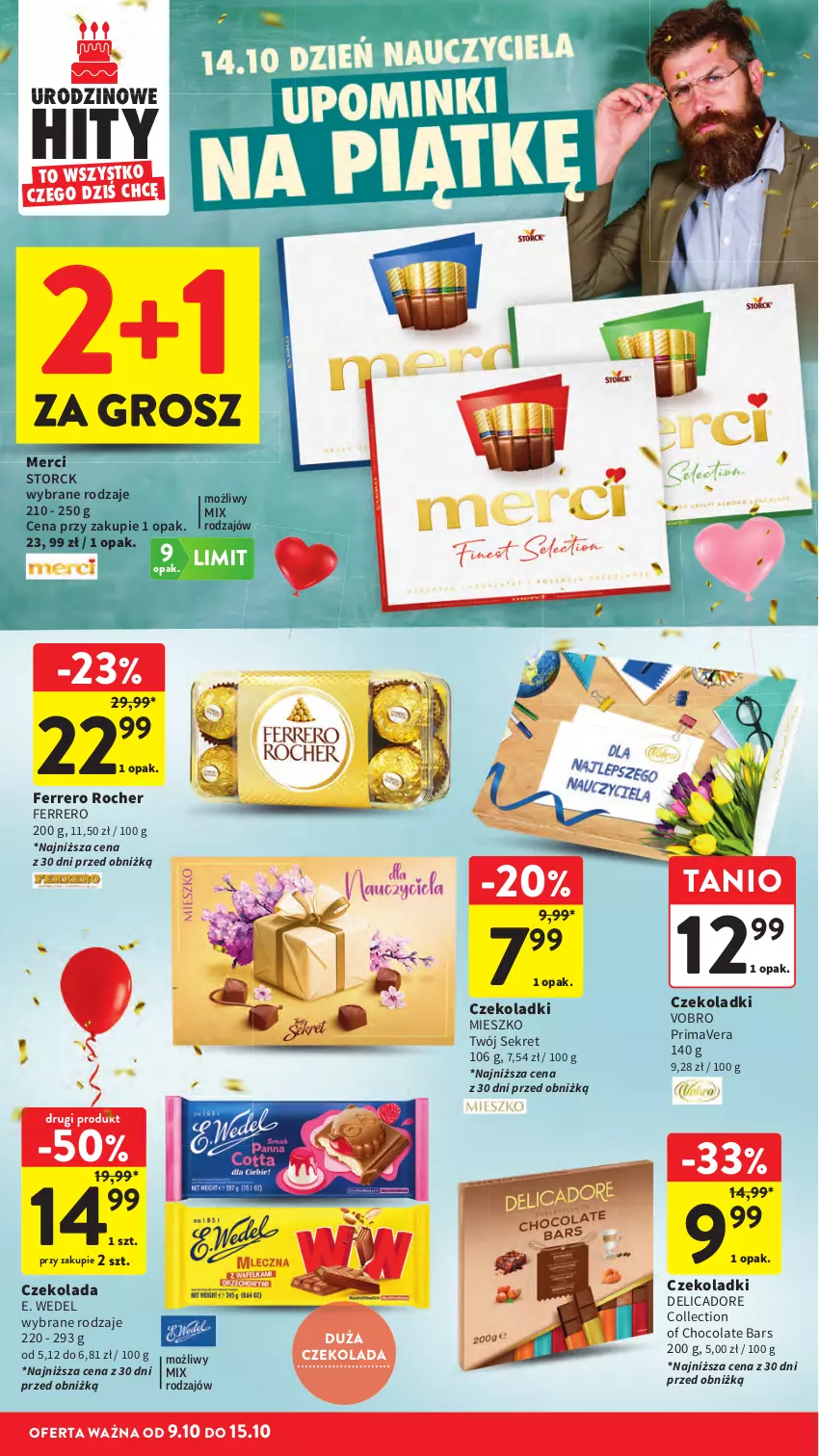 Gazetka promocyjna Intermarche - Gazetka promocyjna - ważna 09.10 do 15.10.2025 - strona 10 - produkty: Czekolada, E. Wedel, Ferrero, Ferrero Rocher, Kret, Merci, Prima, Primavera
