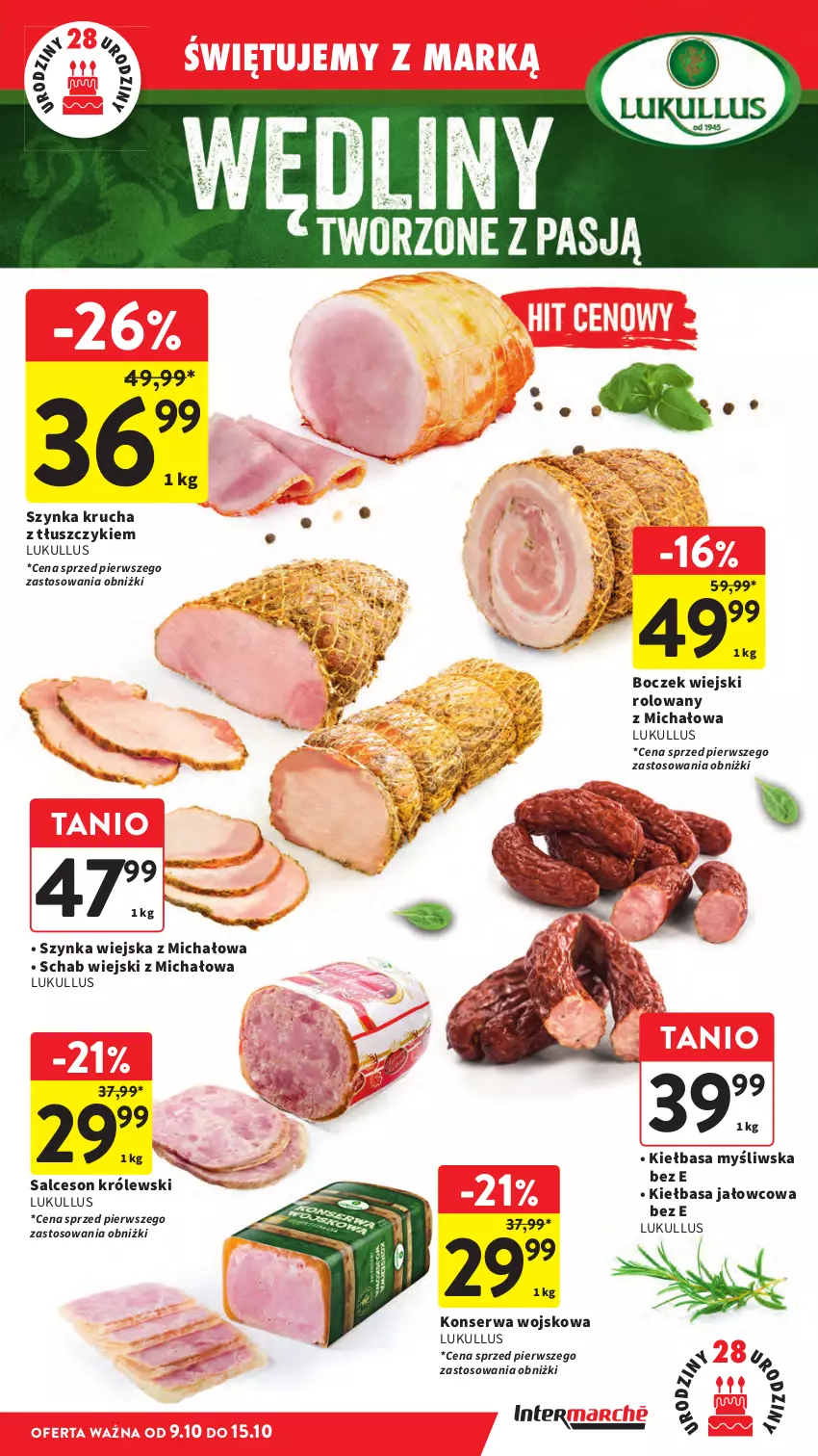 Gazetka promocyjna Intermarche - Gazetka promocyjna - ważna 09.10 do 15.10.2025 - strona 13 - produkty: Boczek, Kiełbasa, Królewski, Salceson, Ser, Szynka