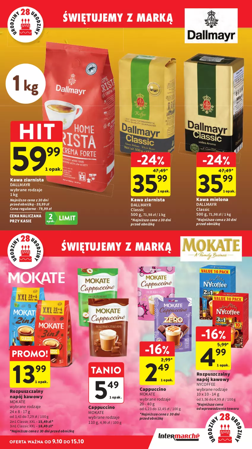 Gazetka promocyjna Intermarche - Gazetka promocyjna - ważna 09.10 do 15.10.2025 - strona 15 - produkty: Cappuccino, Dallmayr, Kawa, Kawa mielona, Kawa ziarnista, Napój
