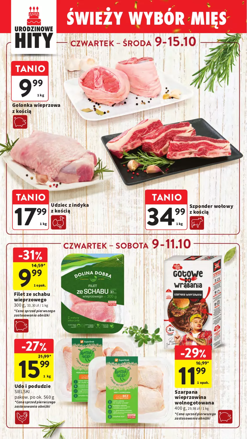 Gazetka promocyjna Intermarche - Gazetka promocyjna - ważna 09.10 do 15.10.2025 - strona 24 - produkty: Golonka wieprzowa, Szponder wołowy, Udziec z indyka, Wieprzowina