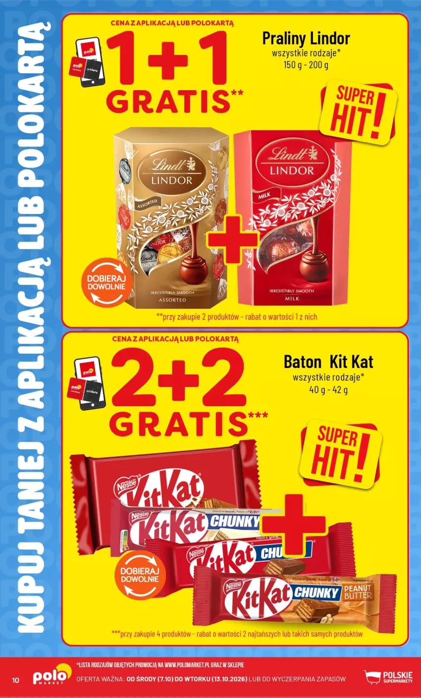 Gazetka promocyjna PoloMarket - Oferta z Polokarta - ważna 07.10 do 13.10.2026 - strona 10 - produkty: Baton, Kit Kat, Lindor, Praliny