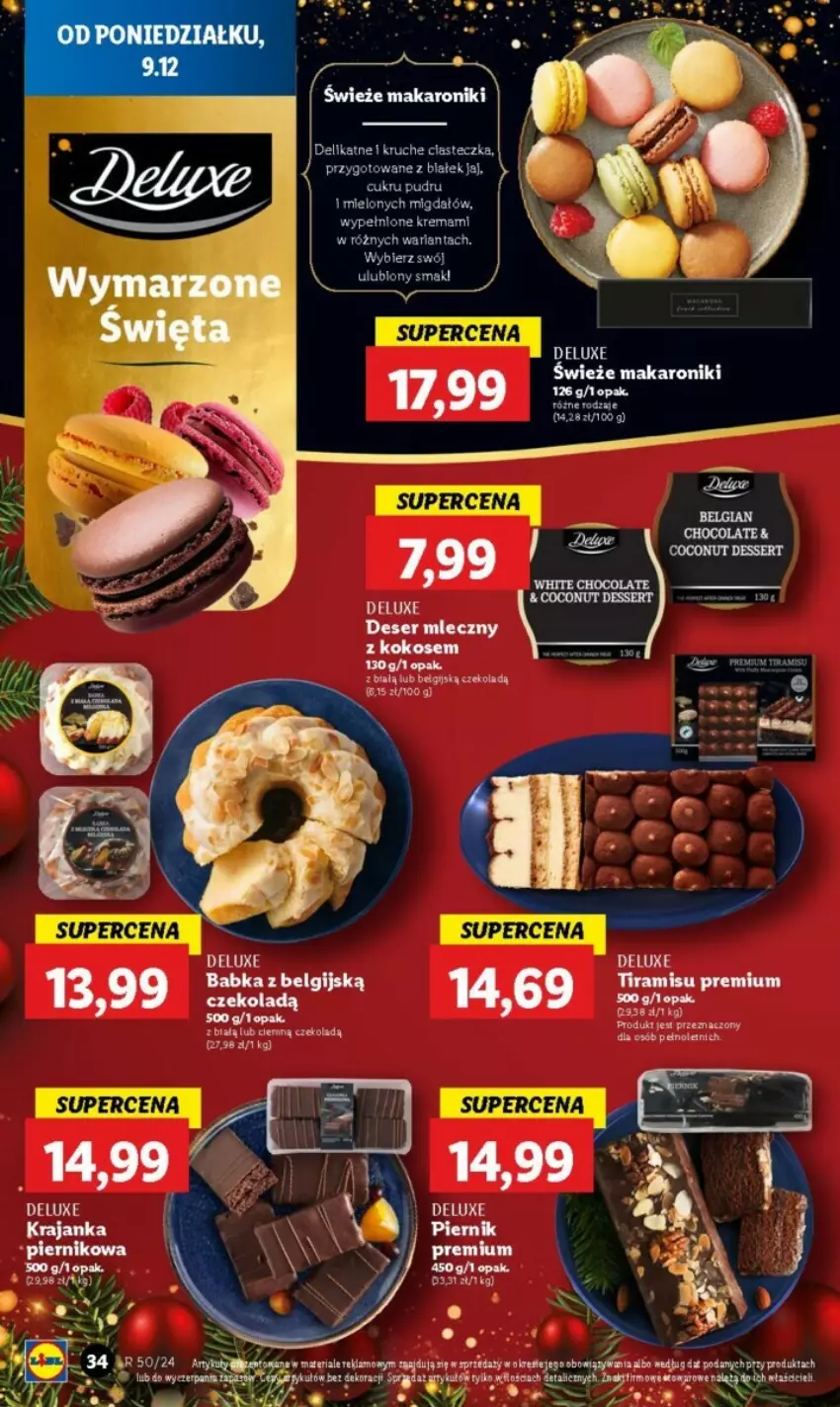 Gazetka promocyjna Lidl - ważna 09.12 do 24.12.2024 - strona 32 - produkty: Babka, Deser, Deser mleczny, Gin, LG, Makaron, Piernik, Ser