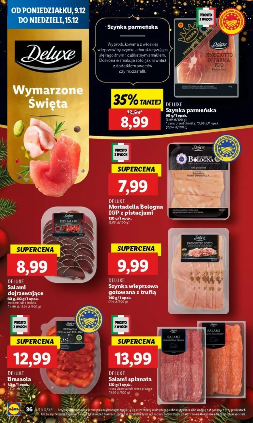 Gazetka promocyjna Lidl - ważna 09.12 do 24.12.2024 - strona 35 - produkty: Bresaola, Dell, LG, Mortadella, Salami, Szynka