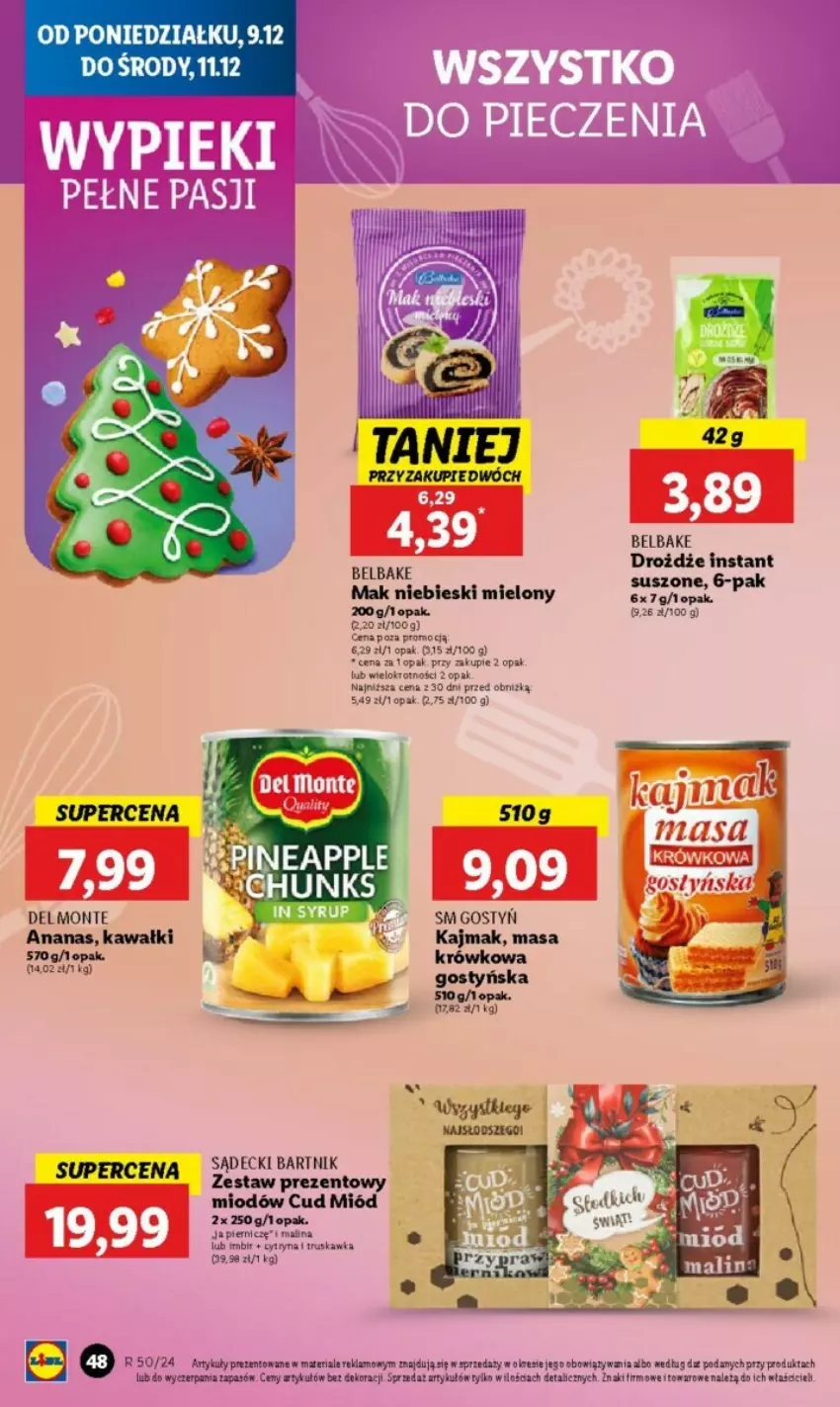 Gazetka promocyjna Lidl - ważna 09.12 do 24.12.2024 - strona 48 - produkty: Ananas, Drożdże, Imbir, Kawa, Miód, Monte, Zestaw prezentowy