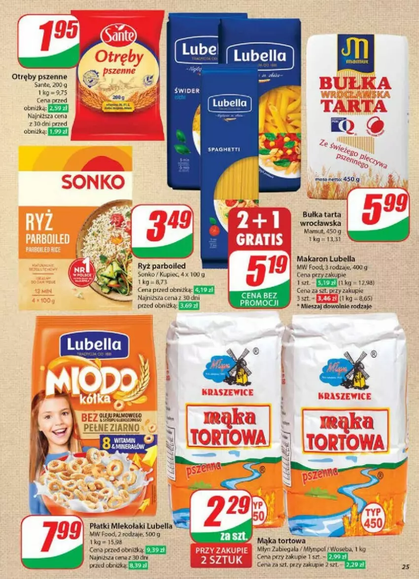 Gazetka promocyjna Dino - ważna 15.01 do 21.01.2025 - strona 18 - produkty: Bell, Bella, Bułka, Bułka tarta, Kupiec, Lubella, Mąka, Mąka tortowa, Makaron, Mleko, Młynpol, Olej, Piec, Ryż, Ryż parboiled, Sante, Sonko, Spaghetti, Syrop, Tarta, Woseba