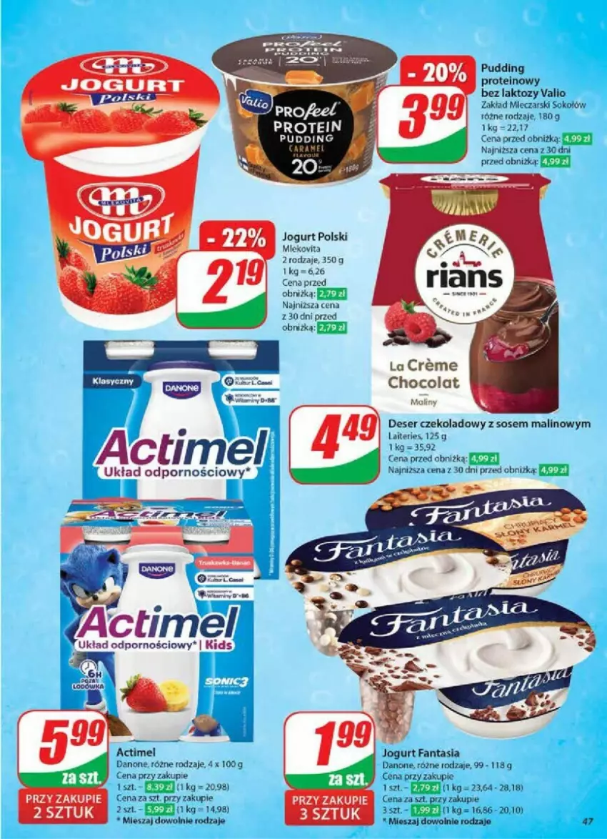 Gazetka promocyjna Dino - ważna 15.01 do 21.01.2025 - strona 42 - produkty: Danone, Deser, Fa, Fanta, Jogurt, Maliny, Pudding, Ser, Sok, Sokołów, Sos