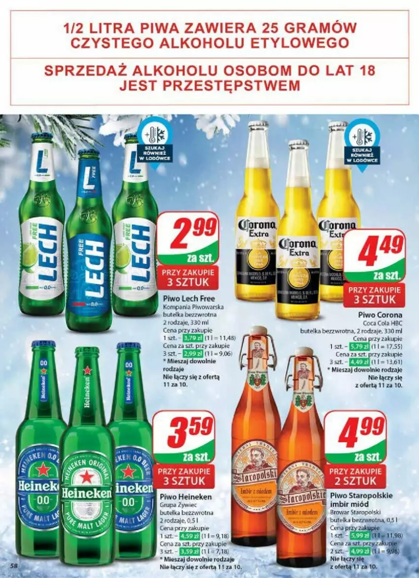 Gazetka promocyjna Dino - ważna 15.01 do 21.01.2025 - strona 54 - produkty: Heineken, Imbir, Miód, Piwo