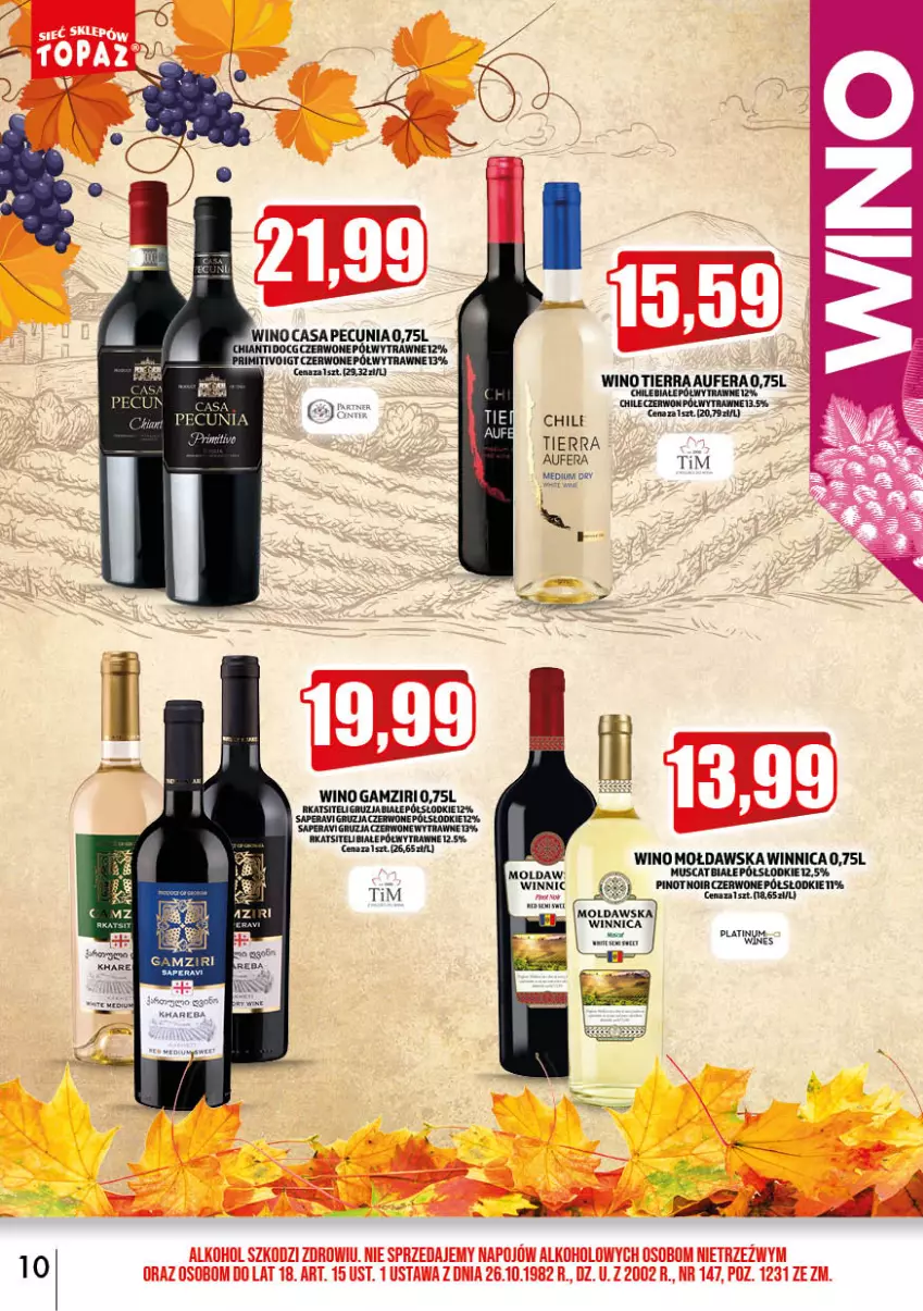 Gazetka promocyjna Topaz - Gazetka - ważna 02.11 do 30.11.2022 - strona 10 - produkty: Mus, Wino