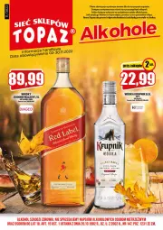 Gazetka promocyjna Topaz - Gazetka - Gazetka - ważna od 30.11 do 30.11.2022 - strona 1 - produkty: Top, Pur, Gra, Johnnie Walker, Wódka, Whisky, Krupnik