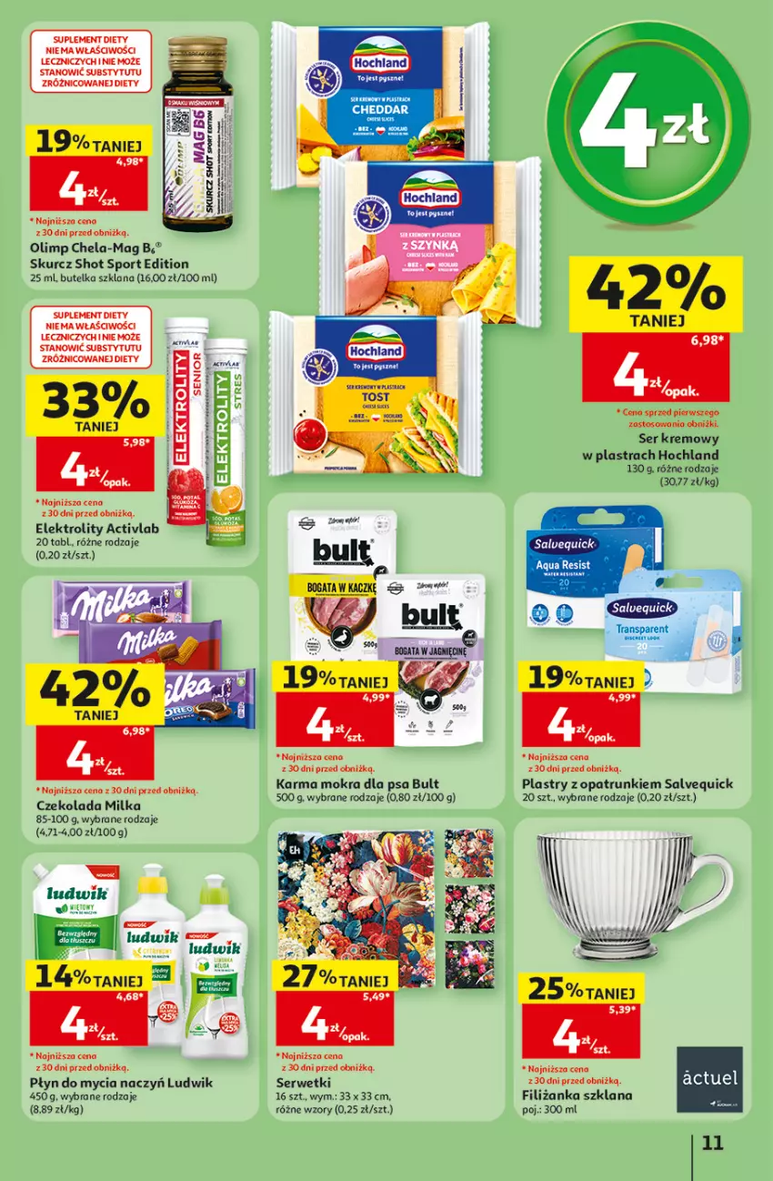 Gazetka promocyjna Auchan - 30 Lat Hipermarket - ważna 17.09 do 23.09.2026 - strona 11 - produkty: Cheddar, Czekolada, Do mycia naczyń, Filiżanka, Hochland, LANA, Ludwik, Milka, Płyn do mycia, Płyn do mycia naczyń, Por, Ser, Serwetki, Sport, Suplement diety, Znicz