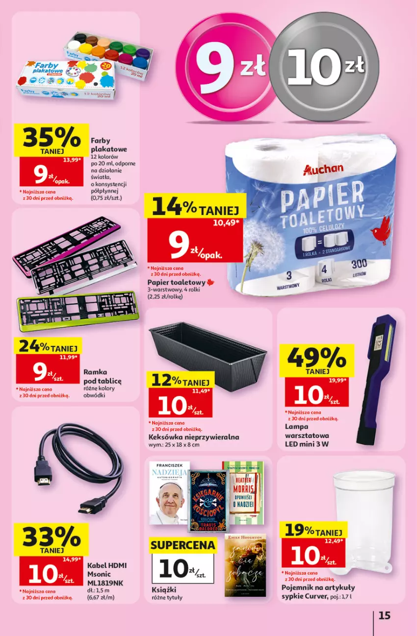 Gazetka promocyjna Auchan - 30 Lat Hipermarket - ważna 17.09 do 23.09.2026 - strona 15 - produkty: Fa, Keksówka, Lampa, Papier, Papier toaletowy, Pojemnik, Por, Ramka, Rolki