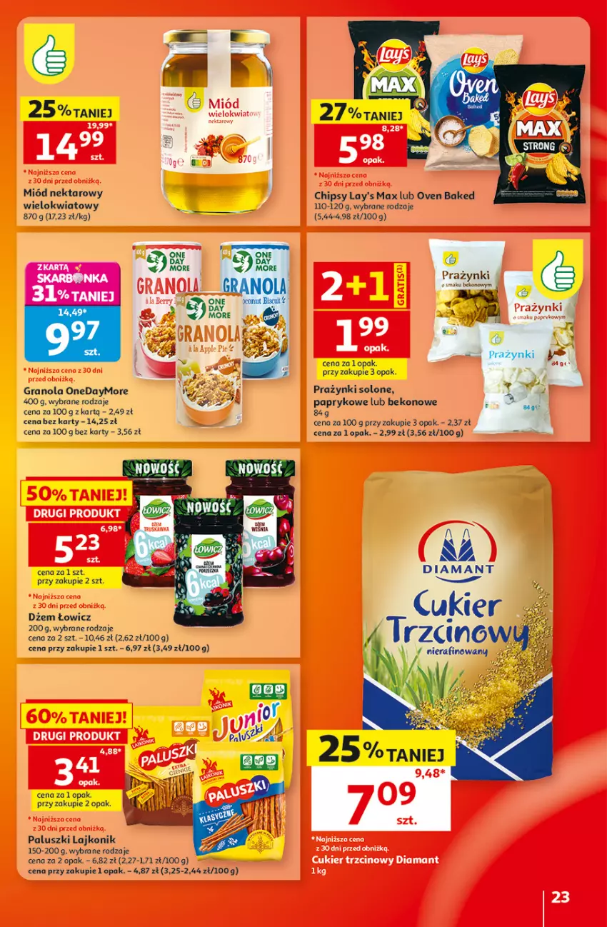 Gazetka promocyjna Auchan - 30 Lat Hipermarket - ważna 17.09 do 23.09.2026 - strona 23 - produkty: Beko, Chipsy, Cukier, Diamant, Gra, Granola, Lajkonik, Miód, Nektar