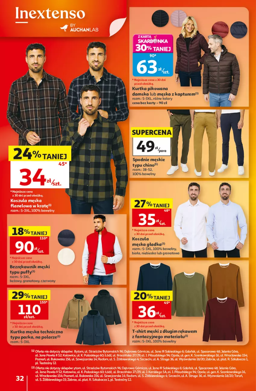 Gazetka promocyjna Auchan - 30 Lat Hipermarket - ważna 17.09 do 23.09.2026 - strona 32 - produkty: Fa, Fanta, Gra, Granat, Kosz, Koszula, Kurtka, Parka, Puf, Spodnie, T-shirt
