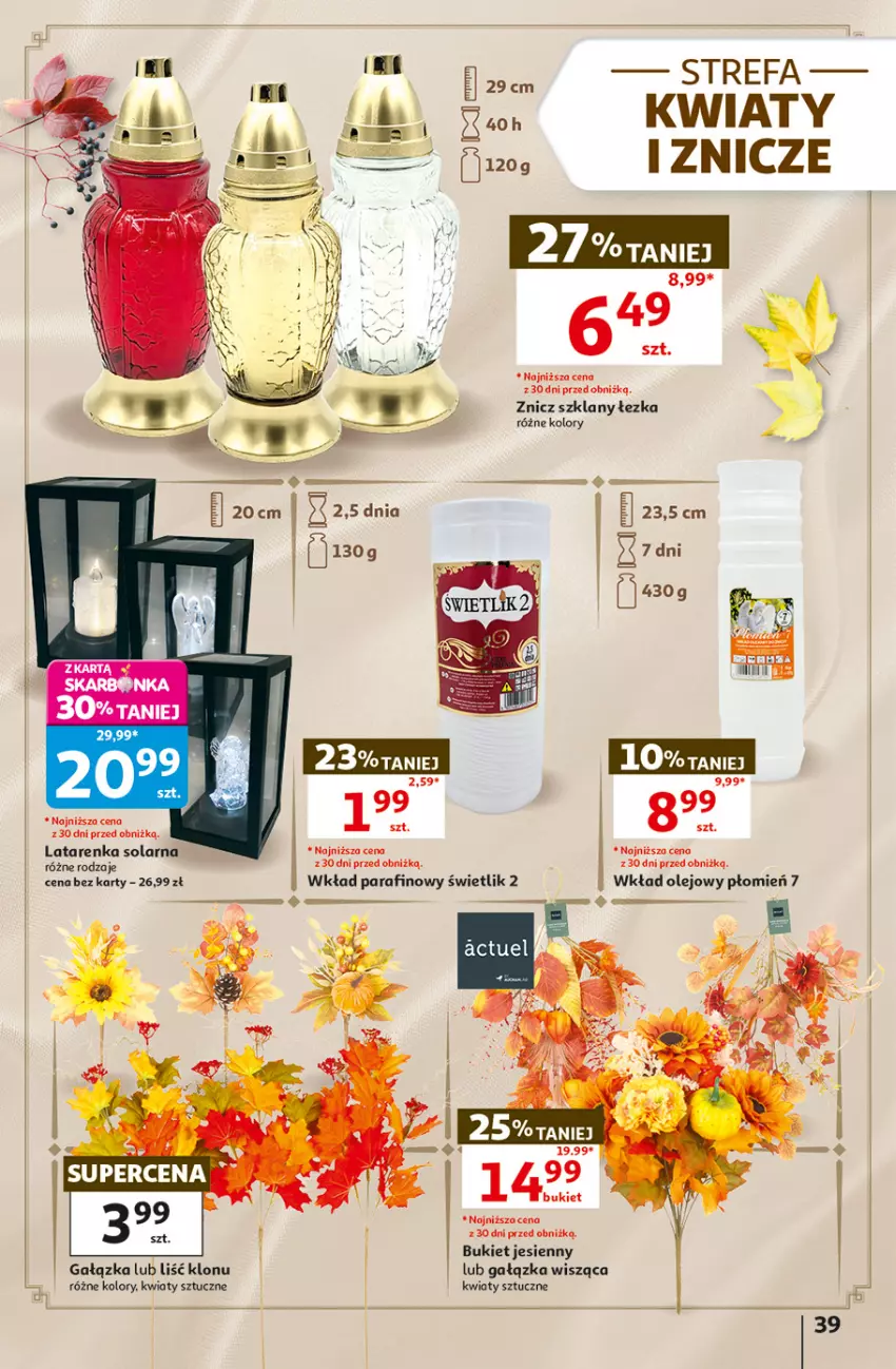 Gazetka promocyjna Auchan - 30 Lat Hipermarket - ważna 17.09 do 23.09.2026 - strona 39 - produkty: Bukiet, Fa, Latarenka, Olej, Wkład olejowy, Znicz