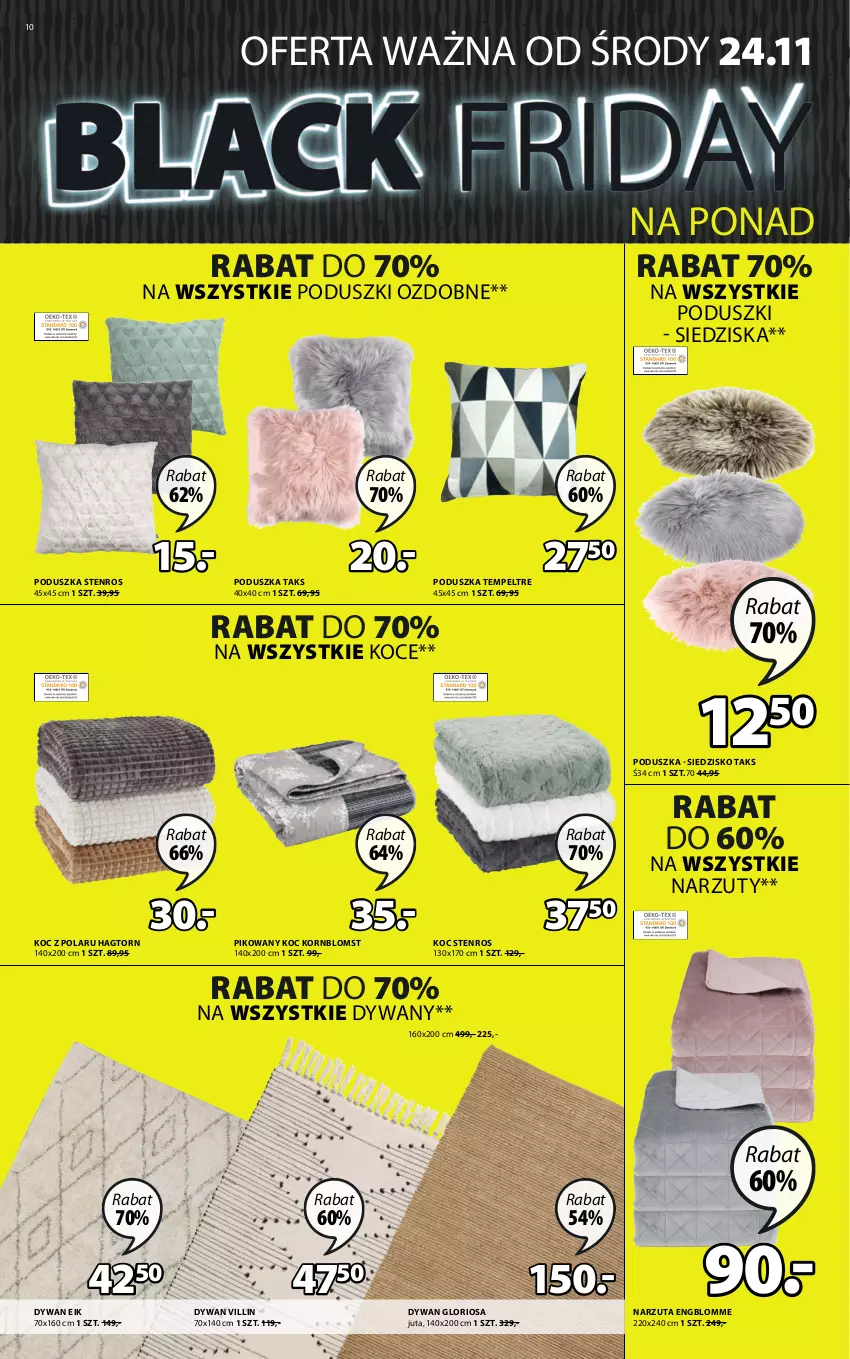 Gazetka promocyjna Jysk - Gazetka Black Friday - ważna 24.11 do 30.11.2021 - strona 11 - produkty: Dywan, Koc, Narzuta, Poduszka, Siedzisko