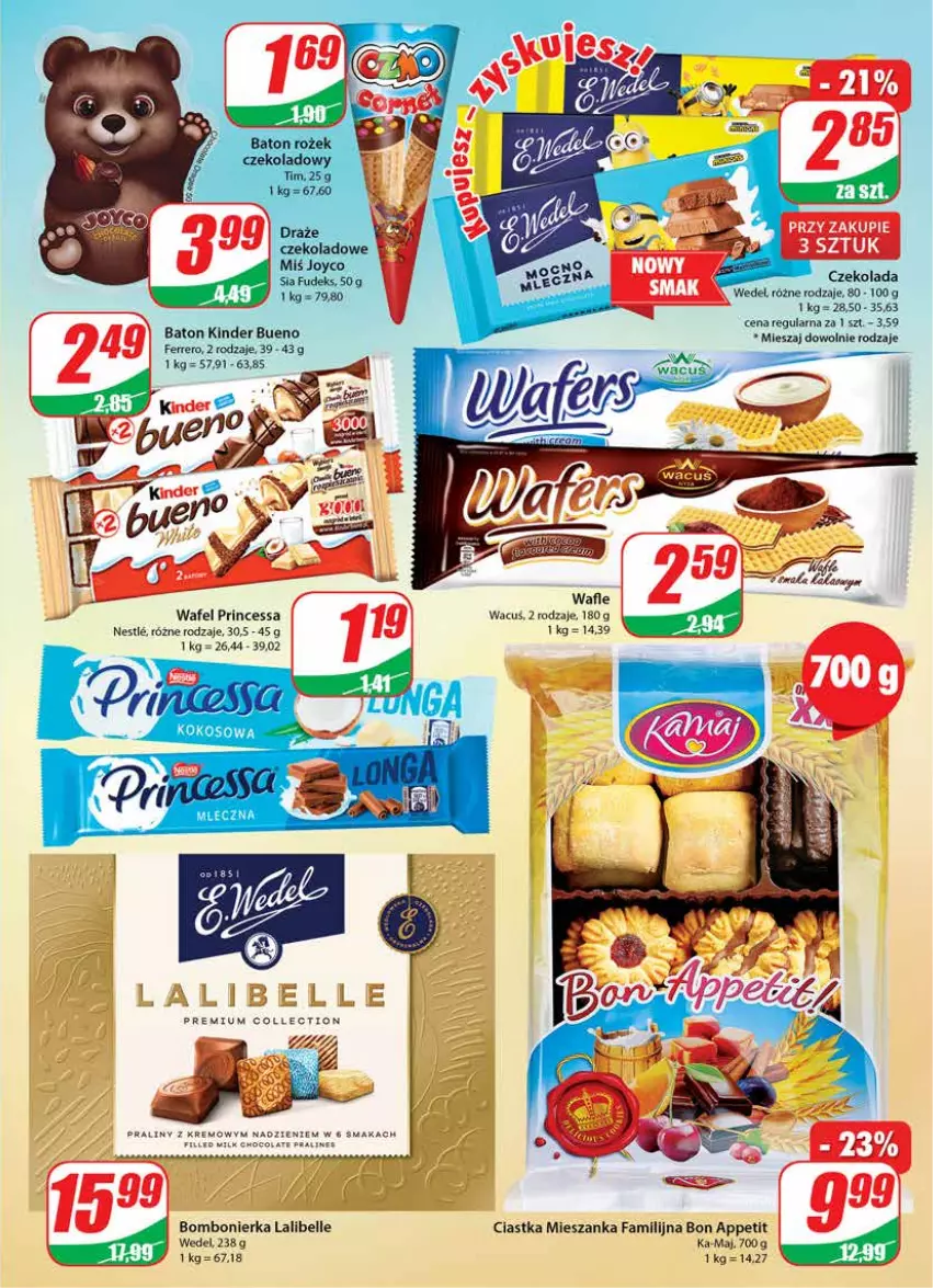 Gazetka promocyjna Dino - Gazetka - ważna 19.10 do 25.10.2022 - strona 3 - produkty: Baton, Bell, Ciastka, Czekolada, Fa, Ferrero, Kinder, Kinder Bueno, Praliny, Princessa