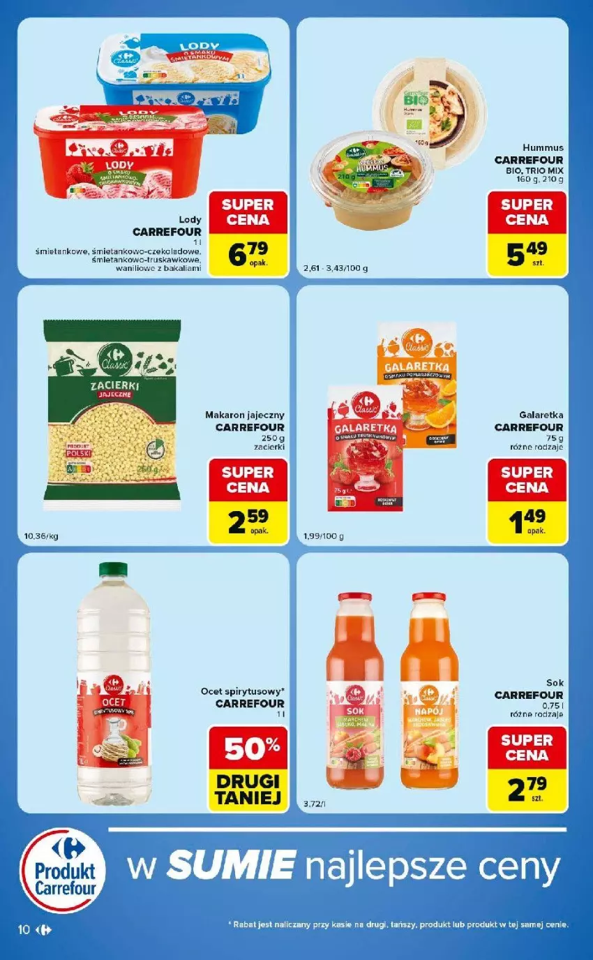 Gazetka promocyjna Carrefour - Gazetka Market w SUMIE ekspresowe zakupy - ważna 18.08 do 24.08.2026 - strona 10 - produkty: Gala, Galaretka, Hummus, Makaron, Mus, Ocet