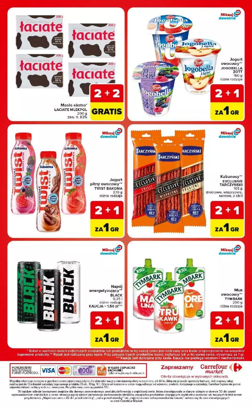 Gazetka promocyjna Carrefour - Gazetka Market w SUMIE ekspresowe zakupy - ważna 18.08 do 24.08.2026 - strona 12 - produkty: Bakoma, Bell, Bella, Jogobella, Jogurt, Jogurt pitny, Kabanos, Lack, Masło, Mus, Napój, Ser, Stek, Tarczyński, Tymbark, Zott