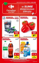 Gazetka promocyjna Carrefour - Gazetka Market w SUMIE ekspresowe zakupy - Gazetka - ważna od 24.08 do 24.08.2026 - strona 1 - produkty: Papryka czerwona, Papryka, Perełki zapachowe, Coca-Cola, Napój gazowany, Fanta, Sprite, Napój, Lenor, Fa
