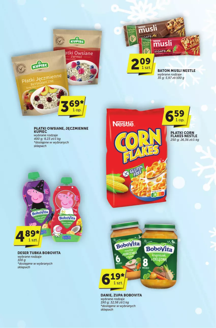 Gazetka promocyjna ABC - ważna 23.01 do 04.02.2025 - strona 6 - produkty: Baton, BoboVita, Corn flakes, Deser, Kupiec, Mus, Piec, Płatki owsiane, Ser, Zupa