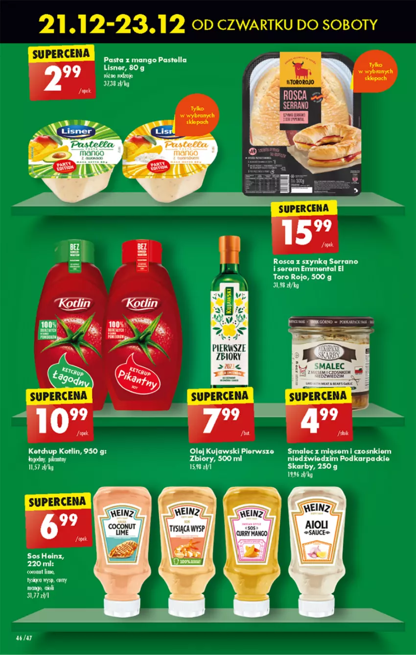 Gazetka promocyjna Biedronka - Od czwartku - ważna 04.01 do 10.01.2024 - strona 50 - produkty: Emmental, Karp, Ketchup, Kiwi, Kotlin, Kujawski, Mango, Olej, Ser, Smalec