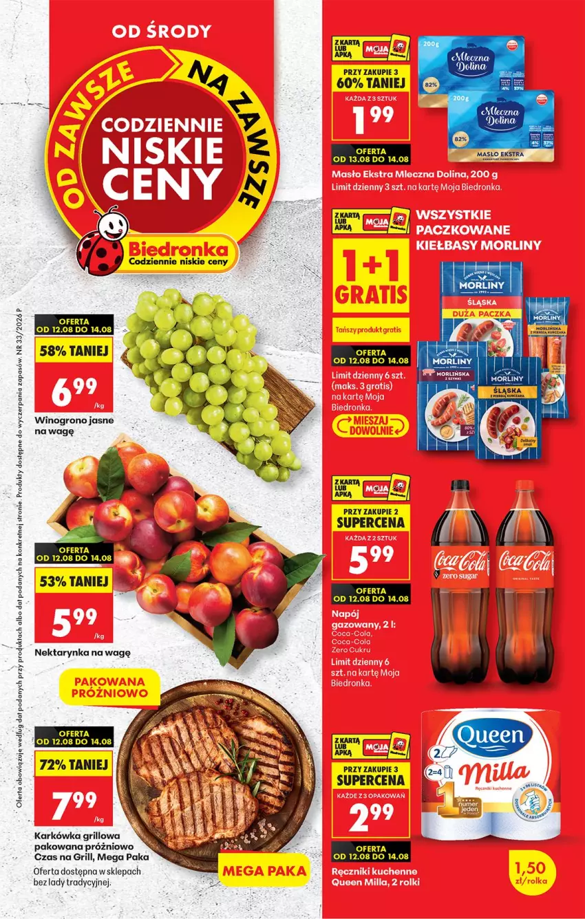 Gazetka promocyjna Biedronka - Od Środy - ważna 12.08 do 14.08.2026 - strona 1 - produkty: Fa, Gra, Grill, Kret, Masło, Morliny, Nektar, Nektarynka, Wino