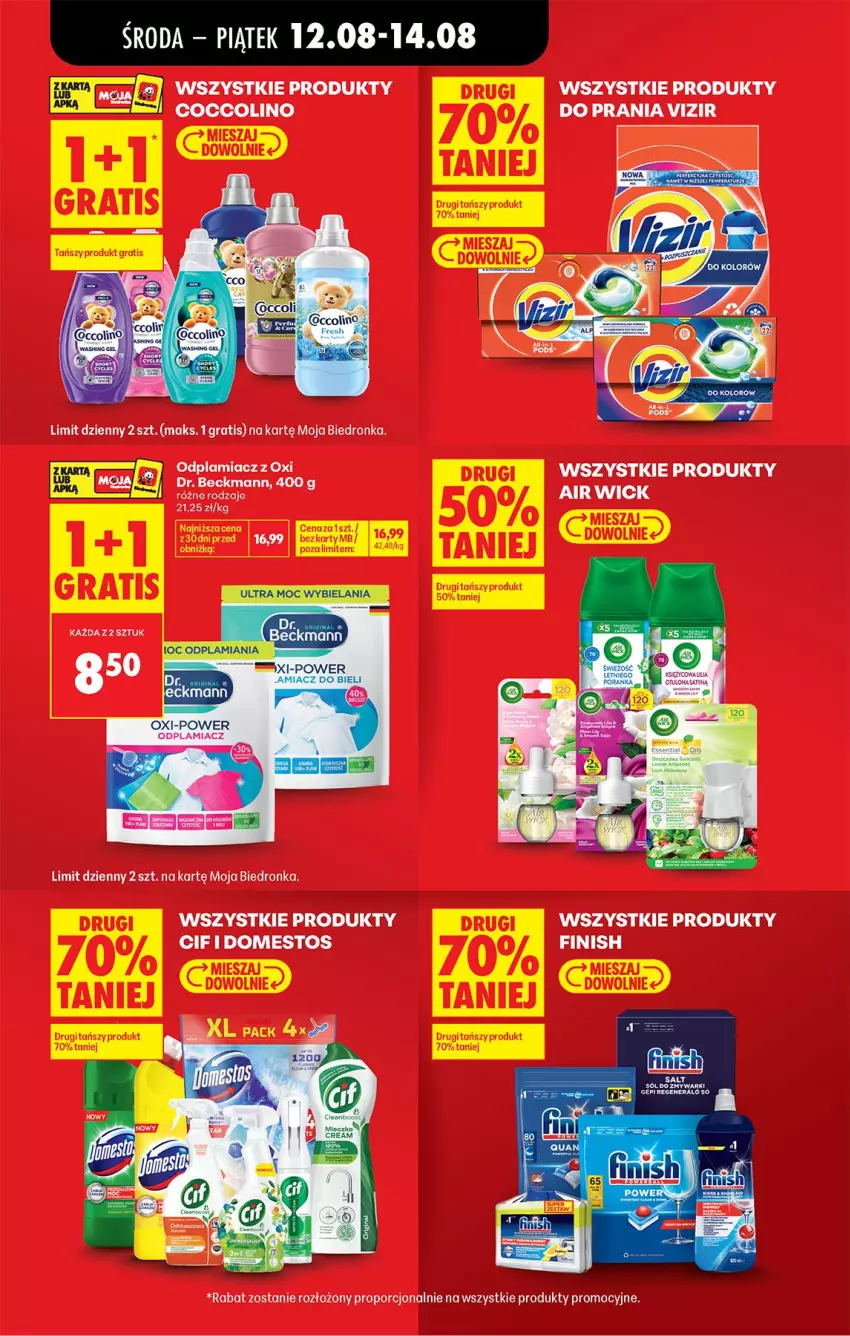 Gazetka promocyjna Biedronka - Od Środy - ważna 12.08 do 14.08.2026 - strona 19 - produkty: Cif, Domestos, Finish, Odplamiacz, Vizir
