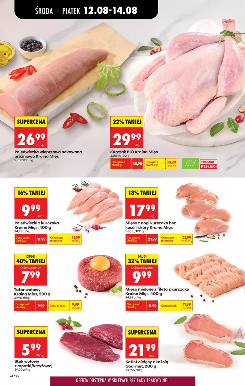 Gazetka promocyjna Biedronka - Od Środy - ważna 12.08 do 14.08.2026 - strona 34 - produkty: Kotlet, Kurczak, Mięso, Mięso mielone, Polędwiczka wieprzowa, Polędwiczki z kurczaka, Stek, Stek wołowy, Tatar wołowy
