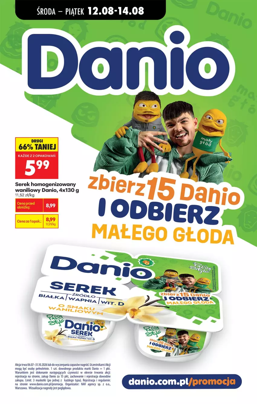Gazetka promocyjna Biedronka - Od Środy - ważna 12.08 do 14.08.2026 - strona 38 - produkty: Danio, Ser, Serek, Serek homogenizowany