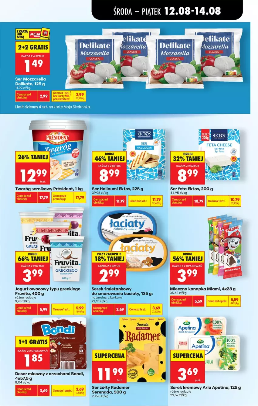 Gazetka promocyjna Biedronka - Od Środy - ważna 12.08 do 14.08.2026 - strona 41 - produkty: Deser, Deser mleczny, Fa, Feta, Gra, Jogurt, Jogurt owocowy, Mleczna kanapka, Mozzarella, Ser, Serek, Twaróg