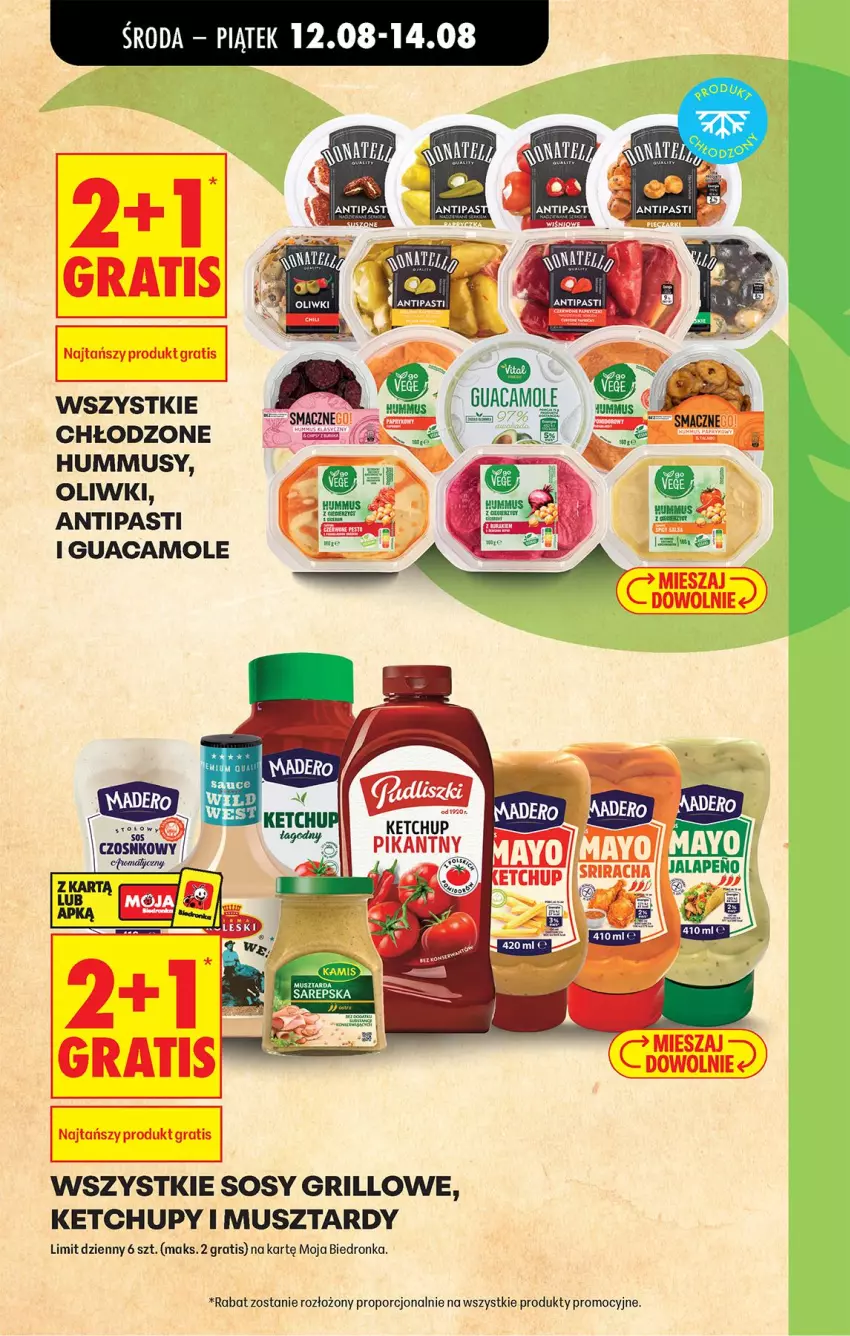 Gazetka promocyjna Biedronka - Od Środy - ważna 12.08 do 14.08.2026 - strona 5 - produkty: Amol, Gra, Grill, Hummus, Ketchup, Mus, Oliwki, Por, Sos