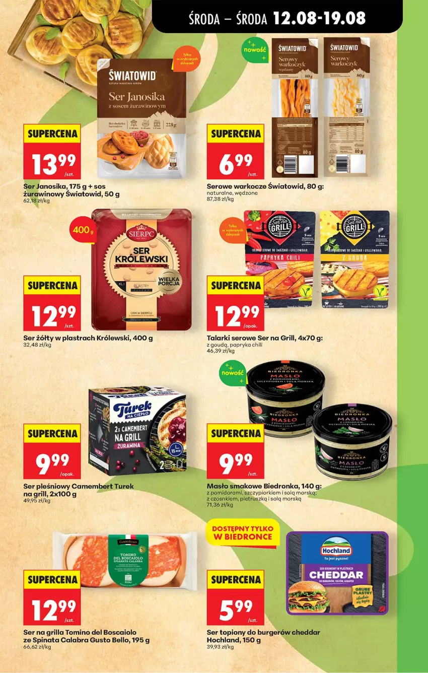 Gazetka promocyjna Biedronka - Od Środy - ważna 12.08 do 14.08.2026 - strona 57 - produkty: Bell, Burger, Camembert, Cheddar, Grill, Hochland, Koc, Królewski, Masło, Papryka, Ser, Ser pleśniowy, Ser topiony, Sos, Top, Wino