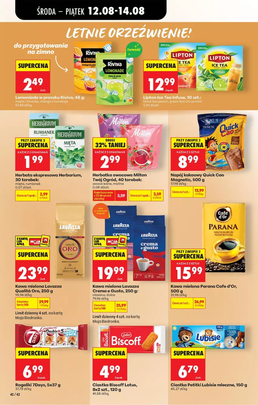 Gazetka promocyjna Biedronka - Od Środy - ważna 12.08 do 14.08.2026 - strona 60 - produkty: Ciastka, Herbata, Kakao, Kawa, Kawa mielona, Lavazza, Lubisie, Mięta, Napój, Ogród, Owoce, Rum