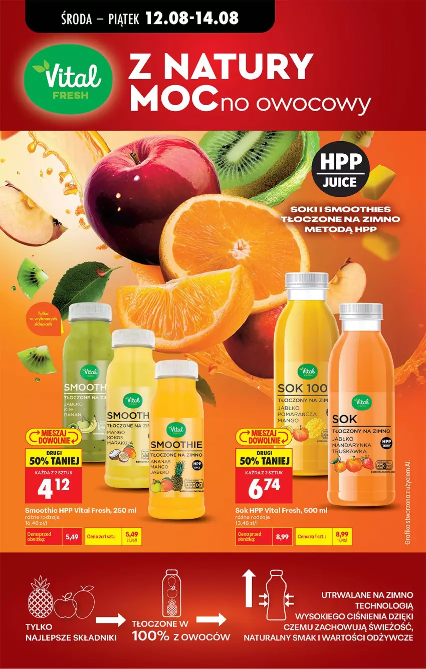 Gazetka promocyjna Biedronka - Od Środy - ważna 12.08 do 14.08.2026 - strona 67 - produkty: HP, Kokos, Smoothie, Sok