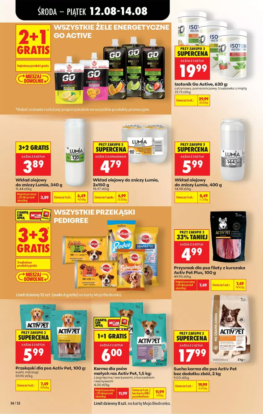 Gazetka promocyjna Biedronka - Od Środy - ważna 12.08 do 14.08.2026 - strona 76 - produkty: Fa, Gra, Kurczak, Olej, Przekąski dla psa, Przysmak dla psa, Sok, Sucha karma, Sushi, Tonik, Warzywa, Wkład olejowy, Znicz