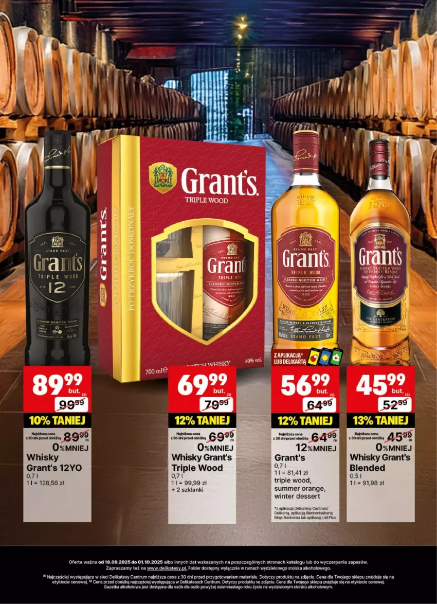 Gazetka promocyjna Delikatesy Centrum - Delibarek DC38-DC39 - ważna 18.09 do 01.10.2025 - strona 20 - produkty: Gra, Grant's, Lanki, Rama, Rum, Ser, Whisky