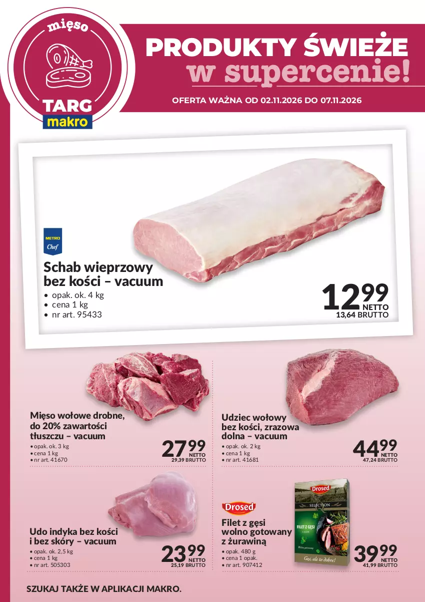 Gazetka promocyjna Makro - Targ MAKRO - oferta świeża w super cenach! - ważna 02.11 do 07.11.2026 - strona 2 - produkty: Mięso, Mięso wołowe, Schab wieprzowy, Udziec wołowy