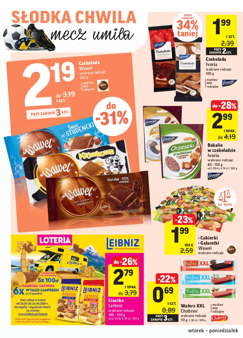 Gazetka promocyjna Intermarche - ważna 01.06 do 07.06.2021 - strona 36 - produkty: Chabrior, Ciastka, Cukier, Cukierki, Czekolada, Gala, Galaretki, Słodka Chwila, Wawel