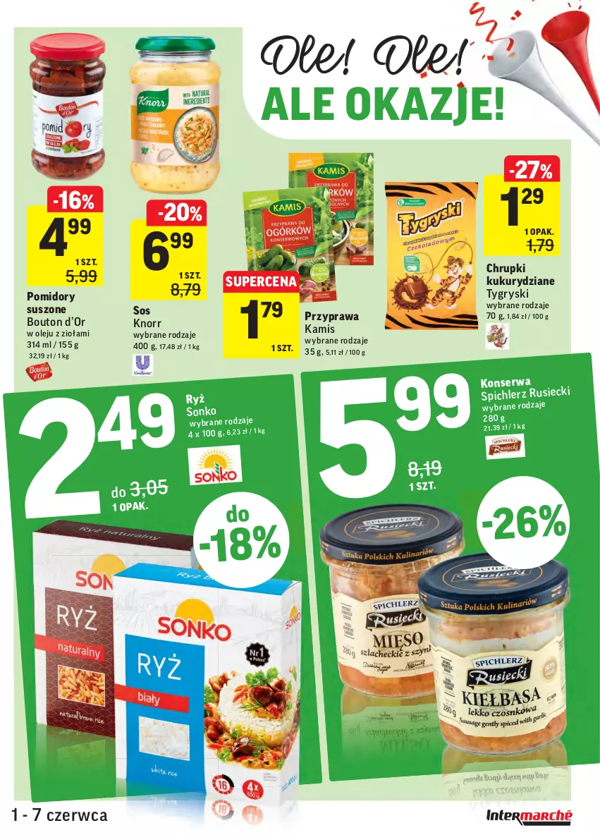 Gazetka promocyjna Intermarche - ważna 01.06 do 07.06.2021 - strona 39 - produkty: Chrupki, Gry, Kamis, Knorr, Olej, Pomidory, Ser, Sonko, Sos, Spichlerz Rusiecki