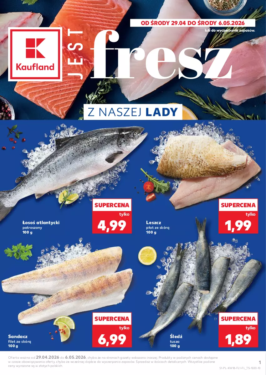 Gazetka promocyjna Kaufland - Ryby z naszej lady - ważna 29.04 do 06.05.2026 - strona 1 - produkty: Sandacz, Sandacz filet, Tusz