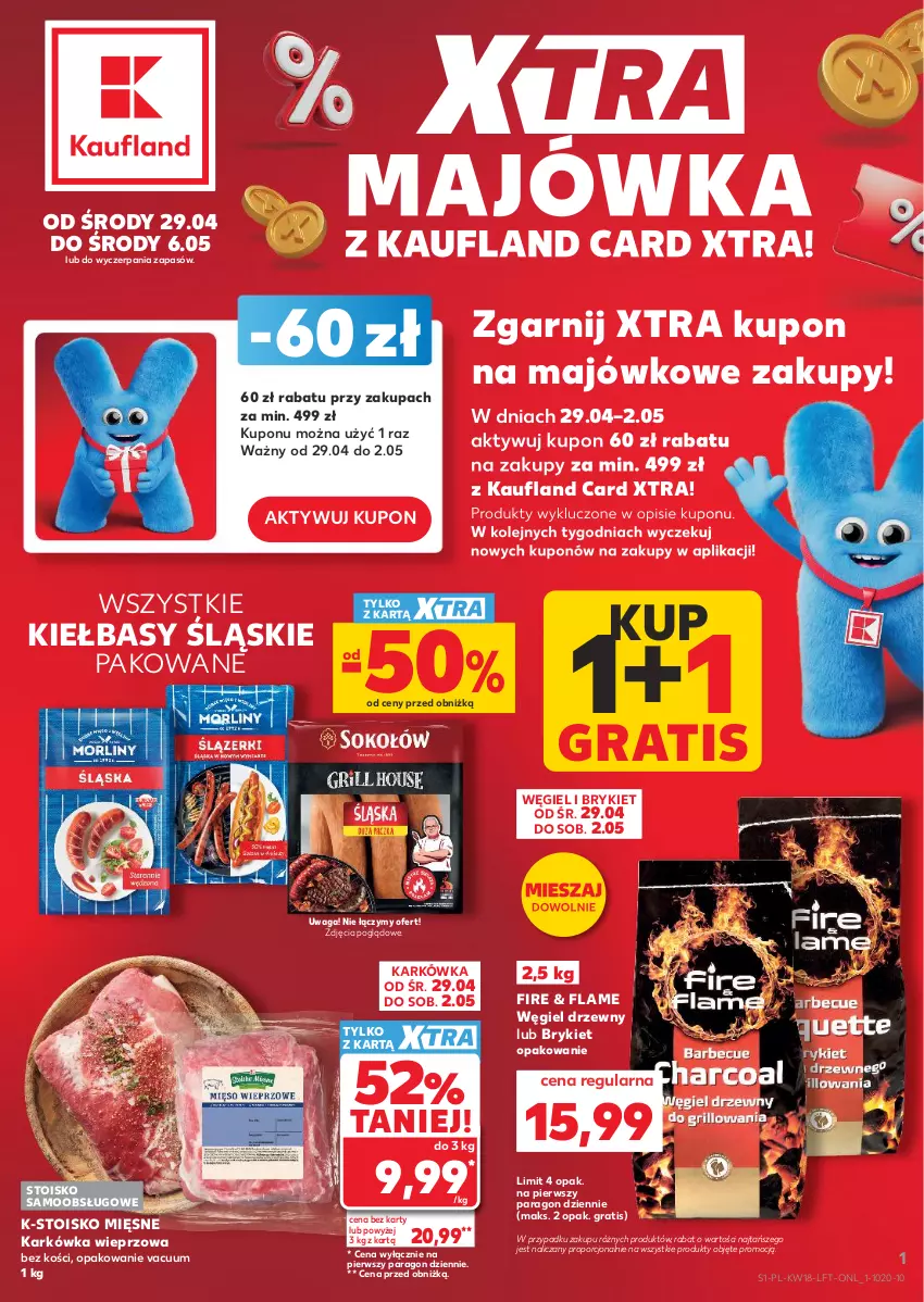 Gazetka promocyjna Kaufland - Gazetka tygodnia - ważna 29.04 do 06.05.2026 - strona 1 - produkty: Gra, Karkówka wieprzowa, Olej, Por, Waga, Węgiel drzewny