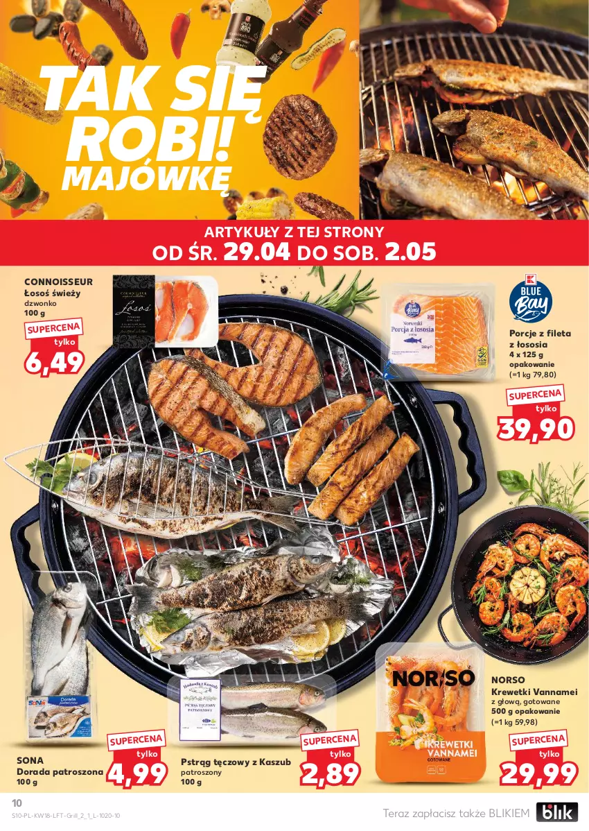 Gazetka promocyjna Kaufland - Gazetka tygodnia - ważna 29.04 do 06.05.2026 - strona 10 - produkty: Grill, Krewetki, Por, Pstrąg, Pstrąg tęczowy, Sos, Tera