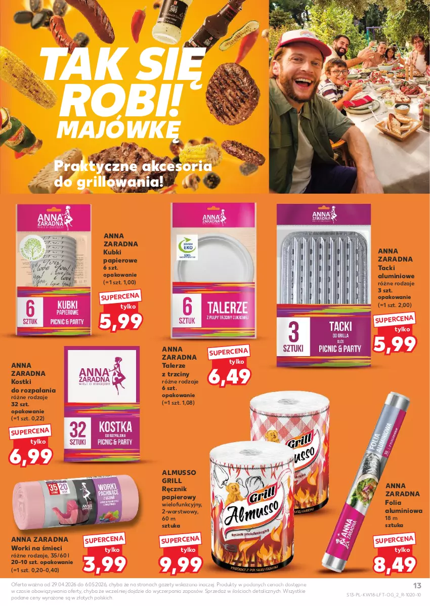 Gazetka promocyjna Kaufland - Gazetka tygodnia - ważna 29.04 do 06.05.2026 - strona 13 - produkty: Folia aluminiowa, Grill, Mus, Papier, Ręcznik, Talerz, Worki na śmiec, Worki na śmieci
