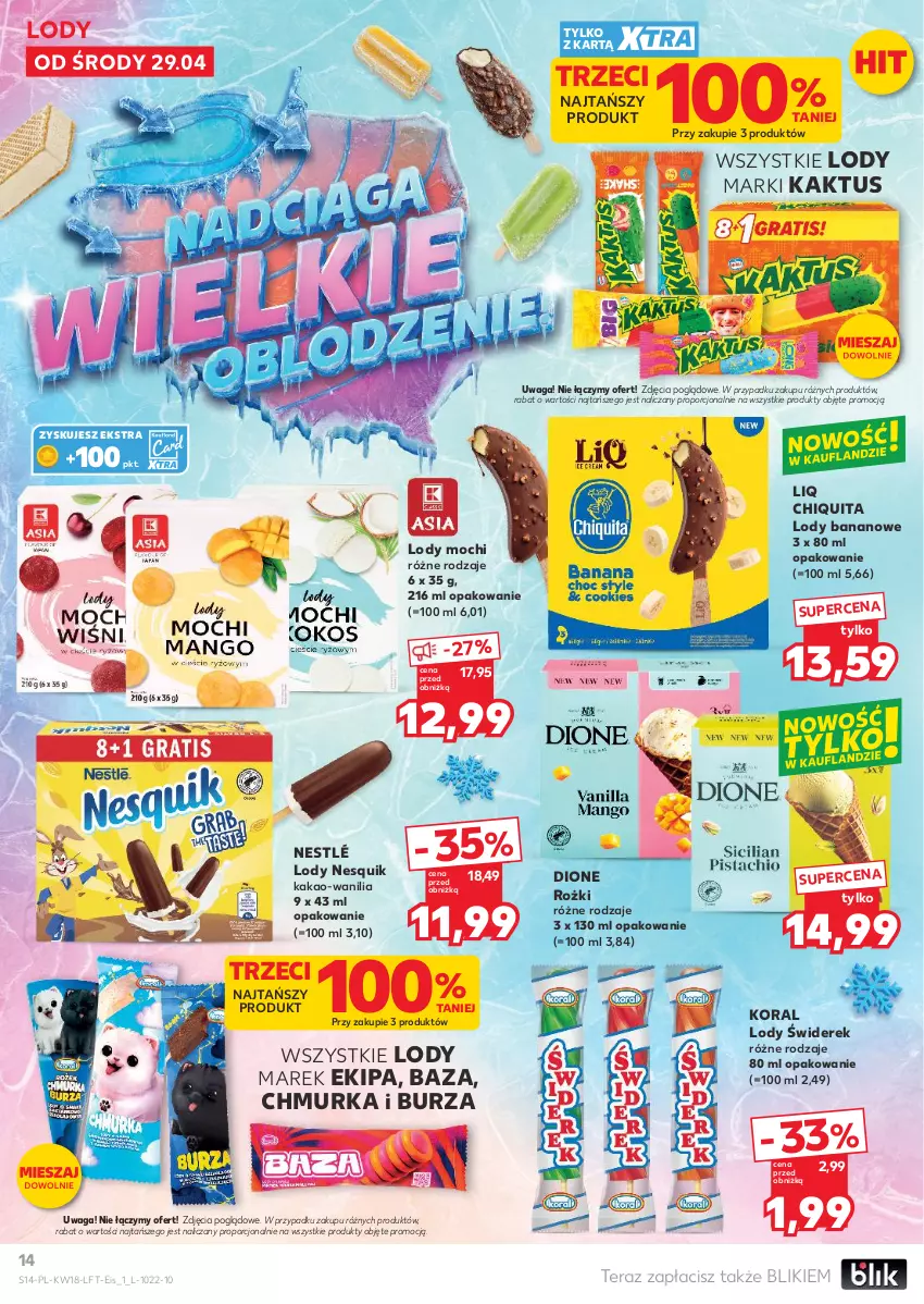 Gazetka promocyjna Kaufland - Gazetka tygodnia - ważna 29.04 do 06.05.2026 - strona 14 - produkty: Kakao, Kaktus, Lody, Nesquik, Nestlé, Por, Tera, Waga