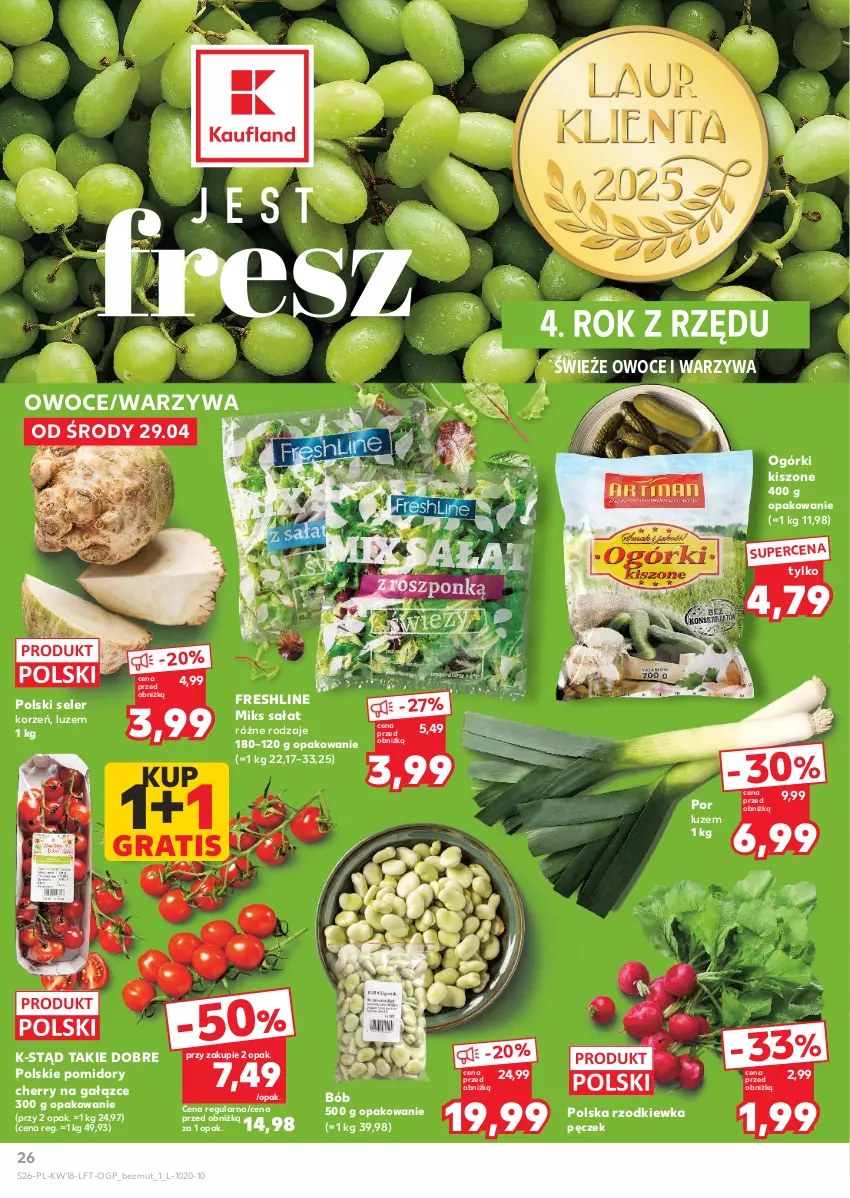 Gazetka promocyjna Kaufland - Gazetka tygodnia - ważna 29.04 do 06.05.2026 - strona 26 - produkty: Gra, Owoce, Pomidory, Por, Rzodkiewka, Sałat, Warzywa