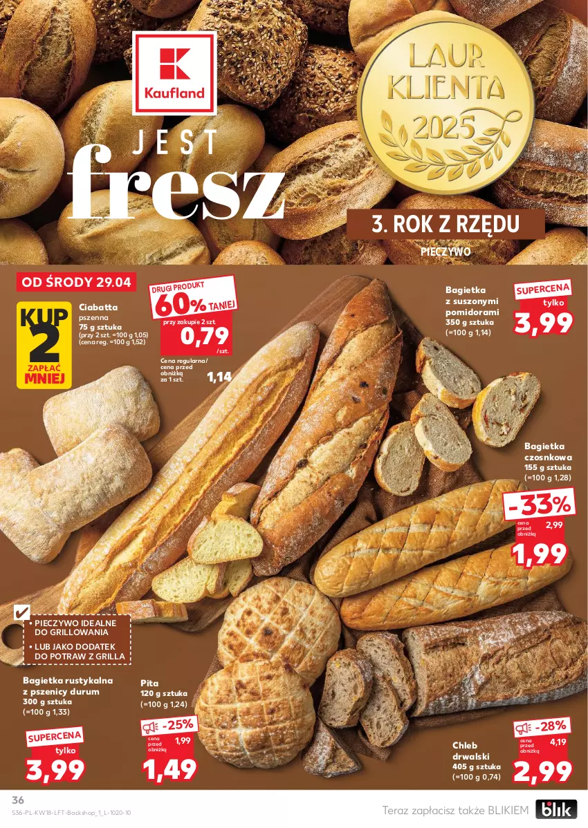 Gazetka promocyjna Kaufland - Gazetka tygodnia - ważna 29.04 do 06.05.2026 - strona 36 - produkty: Bagietka, Bagietka czosnkowa, Chleb, Ciabatta, Grill, Piec, Pieczywo, Rum, Rust, Tera