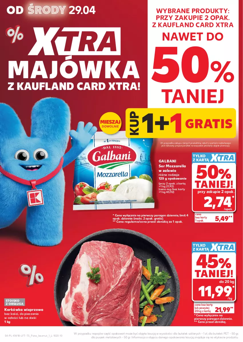 Gazetka promocyjna Kaufland - Gazetka tygodnia - ważna 29.04 do 06.05.2026 - strona 4 - produkty: Galbani, Gra, Karkówka wieprzowa, Mozzarella, Piec, Por, Ser, Sok, Stek