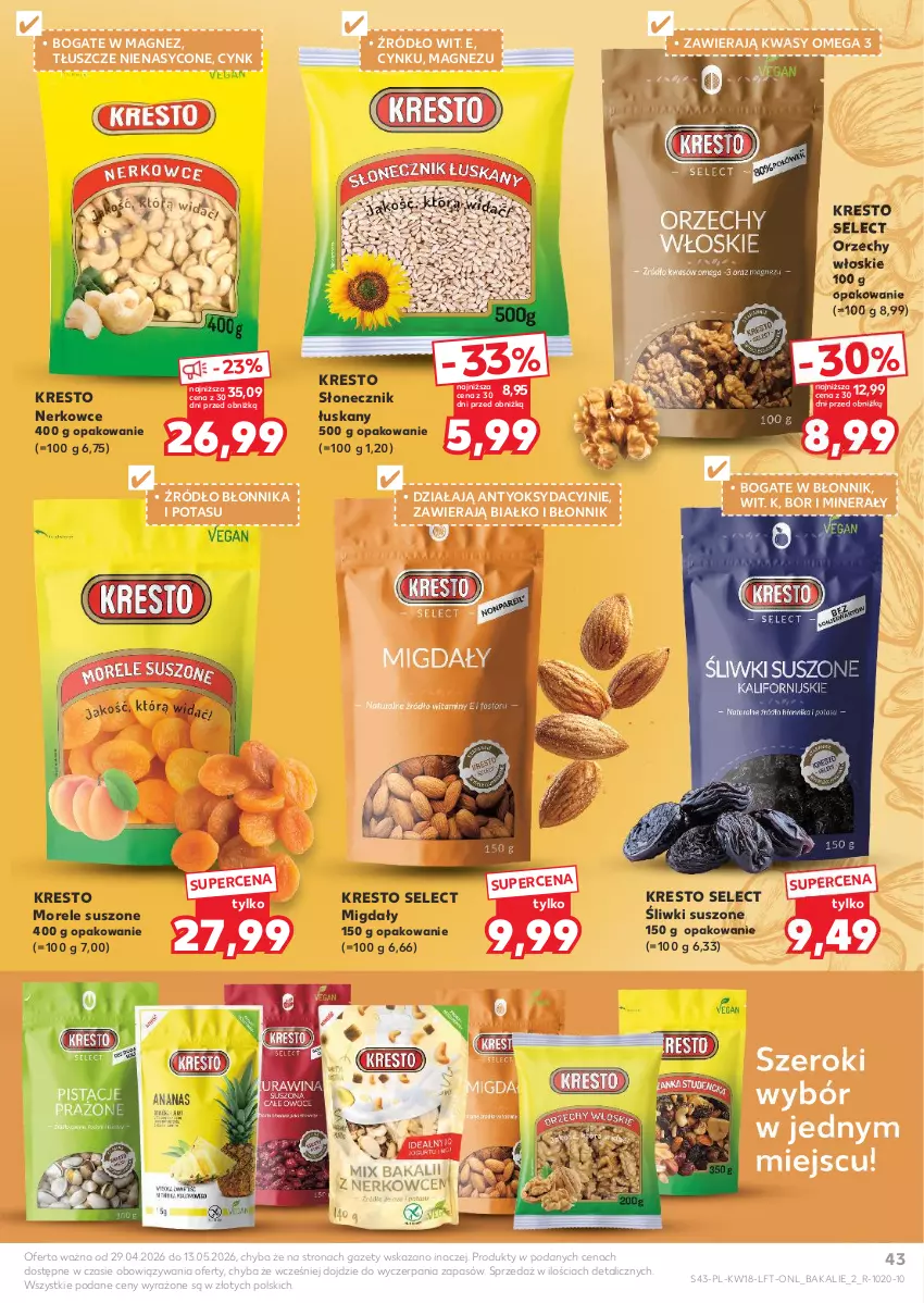 Gazetka promocyjna Kaufland - Gazetka tygodnia - ważna 29.04 do 06.05.2026 - strona 43 - produkty: Cynk, Magnez, Migdały, Orzechy włoskie