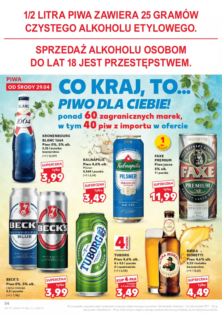 Gazetka promocyjna Kaufland - Gazetka tygodnia - ważna 29.04 do 06.05.2026 - strona 54 - produkty: Fa, Gra, Piwa, Piwo, Piwo jasne, Por, Sok