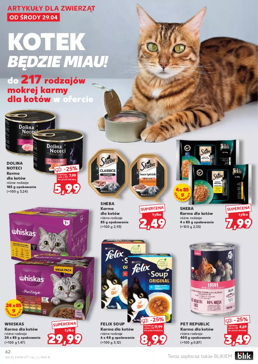 Gazetka promocyjna Kaufland - Gazetka tygodnia - ważna 29.04 do 06.05.2026 - strona 62 - produkty: Felix, Kotek, Sheba, Tera, Whiskas